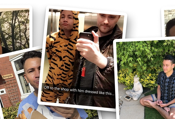 Raff with his friends and family